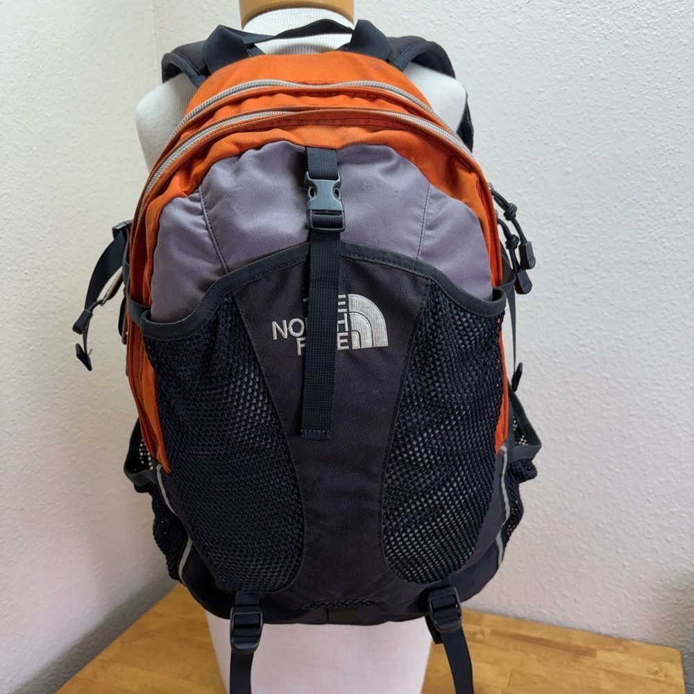 Vintage The North Face Recon Backpack Orange Grey Y2K Equipment Era - Picture 2 of 15